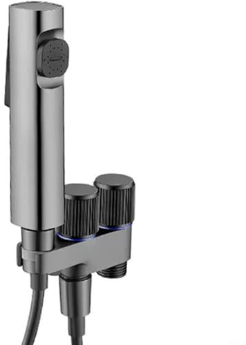 Doppeltes Winkelventil, G1/2, 2,5 cm, 2,5 cm, Zinklegierung, Auslassventil, für Garten, Küchenspüle, Waschbecken, WC, Warmwasserbereiter, etc. (grau)