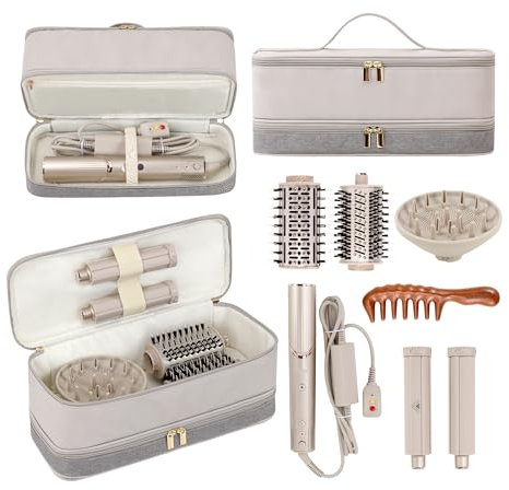 BAGCRAZY Travel Carrying Case for Shark Flexstyle Revlon Hair Dryer Airwrap, Double-Layer Airwrap Travel Case, Portable Shark Hair Tools Storage Bag for Airwrap Styler and Attachments