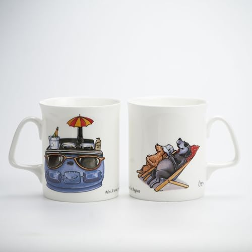Country Kitchen Bone China Mug. Mrs A was Keeping Cool by Bryn Parry