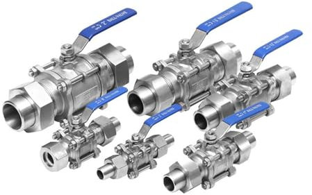 1/2 3/4 1 2 Zoll Edelstahl Dreiteiliger Kugelhahn mit Außengewinde und verschweißter Hülse Dreiteiliger Kugelhahn Verschweißter Kugelhahn 1St(1)