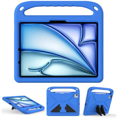 GOZOPO Funda infantil para iPad Air de 11 pulgadas (M3) 2025/iPad Air de 11 pulgadas (M2) 2024, ligera y a prueba de golpes con asa (azul)