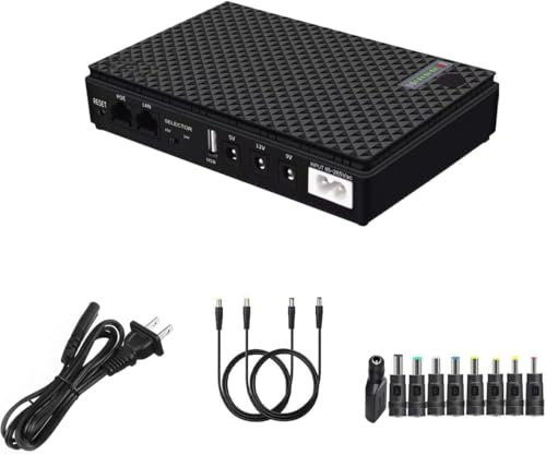 Mini UPS Battery Backup for Routers, INVERCRIGIL Mini UPS Built-in 10400mAh Rechargeable Surge Protector with POE,Output USB 5V/2A DC 5V/9V/12V 2A for Modem,Security Camera, Smartphones (DC1036)