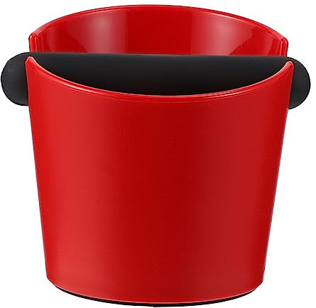 Generisch 1 Stück Karton Kaffeesatzeimer automatisch Tamper-Ständer für Kaffee Behälter Espresso Knock Box Kaffeesatz Entsorgung Zubehör für die Kaffeezubereitung Kaffee-Schlacke-Eimer rot