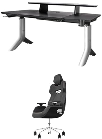 Thermaltake Bundle Argent P900 Smart Gaming Desk | elektrisch Höhenverstellbar | RGB Beleuchtung Argent E700 Gaming Chair Storm Black| Design by Studio F.A. Porsche