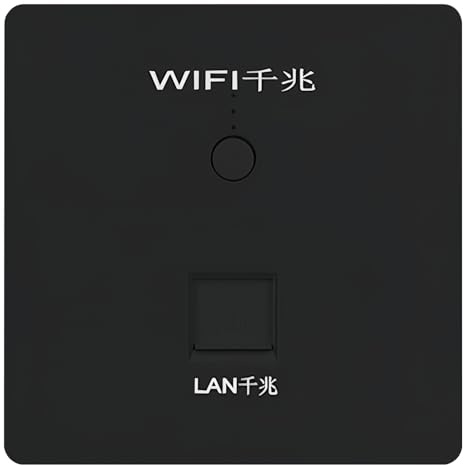 POE Power Supply WIFI Router 1000Mbps Wireless repeater extender power AP Relay Smart 5G Ethernet In Wall Routers Embedded Panel (Black)