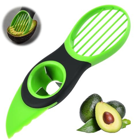 3 in 1 Avocado Knife, Stainless Steel Avocado Cutter, Peeling, Core Removal, Cutting Apple Cutter, Pineapple Cutter, Universal Avocado Cutter, Suitable for Household, Kitchen, Avocado, Vegetable Tools
