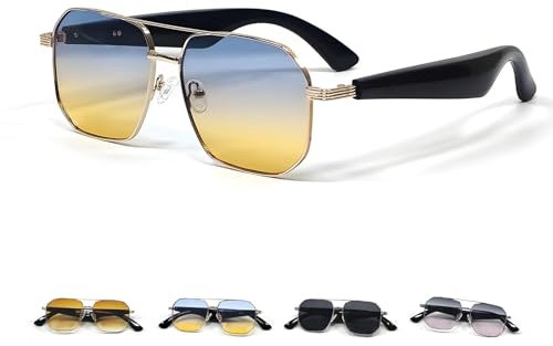 Intelligente Polarisierte Sonnenbrille mit KI Übersetzung für Herren Damen Übersetzer Echtzeit Bluetooth Brille mit Mikrofon Smart AI Wireless Headphone Sunglasses Sprach Übersetzer Open Ear Kopfhörer