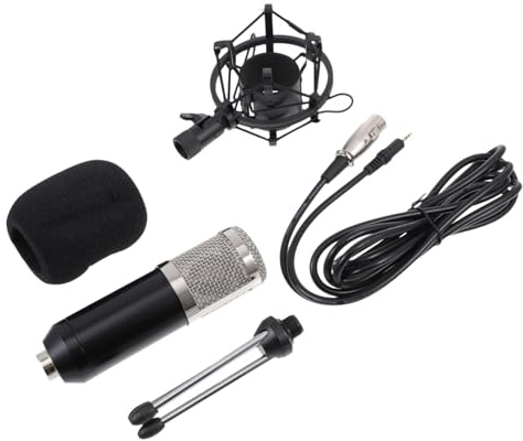 TOGEVAL Wired Condenser Mic Kit 3.5Mm Conference Microphone for Studio Recording Live Broadcast Steel Mesh Zinc Alloy