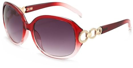 AYBIOSD Sonnenbrille Damen Polarisiert Übergroße Klassisch Vintage Brille Oversize Großer Brille UV400 Schutz Für Autofahren, Reisen Und Radfahren,Rot