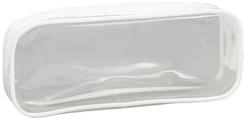 SPPEOUKJ Durchsichtige Tasche Federmäppchen, transparent, mit Reißverschluss, große Kapazität, einfache schwarz-weiße Federtasche for Schulbüro-Schreibwaren FüR Die Schule(White)