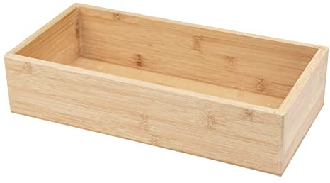 PartyMagix Bambus Holzkiste in verschiedenen Größen – Schreibtisch Organizer für Büro & Home Office – Dekorative Aufbewahrungskiste aus Bambus – Mehrzweck Box für Bad, Küche, Wohnzimmer & Regale