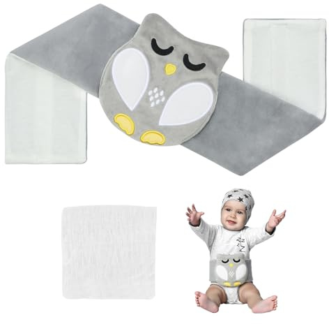 Vicloon Baby Wärmegürtel, Natürlicher Anti-Kolik Bauchgurt, Gegen Blähungen | Tonpartikel Wärmekissen für Babys, Beheizt Tummy Wrap, Gegen Koliken und Blähungen, Mikrowelle & Waschbar (Eule)