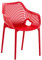 CLP Stuhl Air XL I Stapelbarer Terrassenstuhl I Komfort Und Design I Ideal Für Garten und Balkon I UV Beständig Und Wetterfest, Farbe:rot