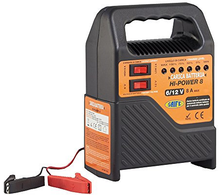 Saife 280230 Carica Batterie Auto e Moto 8Amp 6/12V