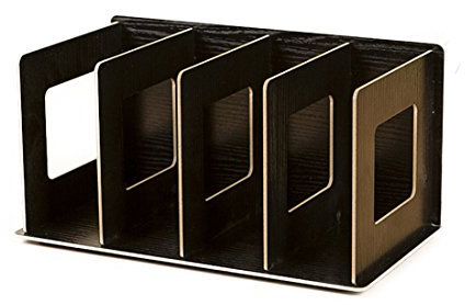 FOKOM Wooden CD Rack DVD Rack Book Rack CD Stand DVD Stand CD Storage Shelf (Black)