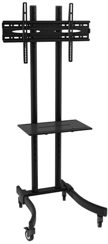 Techly 102628 Supporto Mobile da Pavimento per TV LED/LCD 32-70 con Mensola Nero