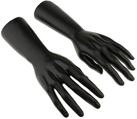 Sharplace 1 Paar Schmuckständer Schaufensterpuppe Hände, Schmuckständerhalter, Schmuckaufbewahrung für Ringe, Uhren, Handschuhe, Schmuckschrank Organisator für Armbänder Foto-Requisiten, Schwarz