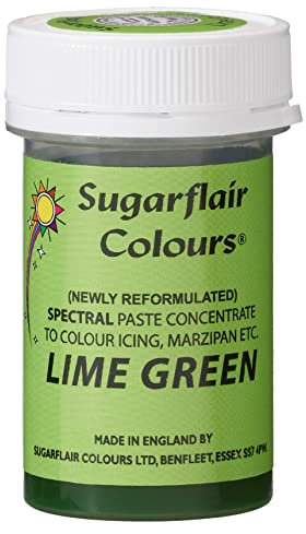 Sugarflair Spectral Lime Green Food Colouring Paste, Highly Concentrated for Use with Sugar Pastes, Buttercream, Royal Icing or Cake Mix, Vibrant Colour Dye - 25g