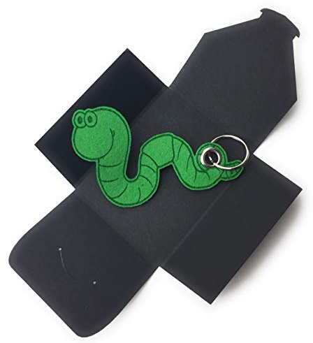 filzschneider Filz-Schlüsselanhänger Regenwurm (Farbauswahl) als Geschenk - made in germany