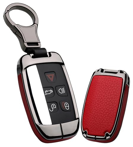 ontto Key Fob Cover Case with Keychain Fit for Range Rover Sport for Jaguar Red