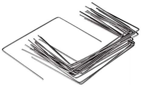 Lot de 200 Agrafes de Fixation Métal pour Toile de paillage ou geotextile avec Pointes biseautées 20cmX20cmX20cm