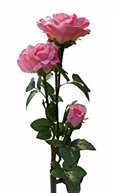 Wankd Solarleuchte Garten, 1 Stück Beleuchtung Außen Solarleuchte Garten, Solar Garten Lampen mit LED Rose Lichter, Dekoration Lichter für den Garten Rasen Terrasse Feld Weg (Rosa Rose)