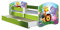 ACMA Kinderbett Jugendbett mit Einer Schublade und Matratze Grün mit Rausfallschutz Lattenrost II 140x70 160x80 180x80 (01 Zoo, 180x80 + Bettkasten)