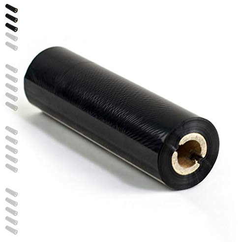 3 Rollen - Thermotransfer Farbband mit NUT 1/2 Zoll (ca. 13mm) HARZ Premium Qual: 318 | 110mm x 74m (Breite x Länge) | Farbe: schwarz | Thermotransferrolle für Desktopdrucker | HUTNER
