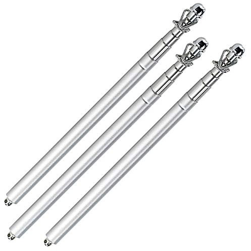 infactory Teleskop Fahnenstange: 3er-Set Teleskop-Hand-Fahnenmasten aus Metall (Teleskopstange, Teleskopstab, Länderflagge)