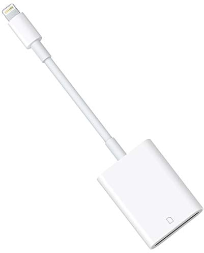 Lightning auf SD Kartenleser Digitalkamera SD-Kartenleser für ausgewählte iPhone-, iPad- und iPod-Modelle (unterstützt iOS 13 und vorher), Trail Game Camera Viewer, keine App erforderlich (weiß)