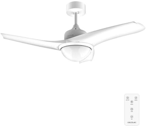 Cecotec Ventilador de Techo con Mando a Distancia, Temporizador y Luz LED EnergySilence Aero 460. 49 W, 106 cm de Diámetro, 3 Aspas, 3 Velocidades, Función Invierno, Diseño en blanco