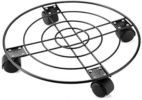 DIMENXONG Bricolage/Quincaillerie Pot de Jardin en métal Rond Plat de Plateau à roulettes à roulettes (Size : 13(33cm))