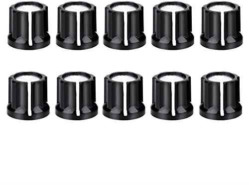 Lautstärkeregler, 10 Stück, schwarzes Metall, verstellbar, Drehknopf, Potentiometer-Regler, Kappe für E-Gitarren-Bass mit D-Form