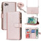 Cavor Coque Compatible avec iPhone 7/8/SE 2020/SE 2022 Etui avec Cordon,Flip Portefeuille Étui Cuir,[9 Porte Cartes][Double Boucle],Protection Housse Etui Compatible avec iPhone 7/8 - Or Rose