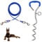 JETOP Heavy Duty Dog Stake & 10 ft Dog Chains, Steel Spiral Ground Dog Spike for Outdoor Yard and Camping, Dog Camping Accessories for Puppy Pet and Medium Dogs (176 lbs of pull) (Blue)