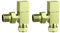 Keenware KRA-215 Midas Square Towel Rail & Radiator Angle Valves: Brushed Brass