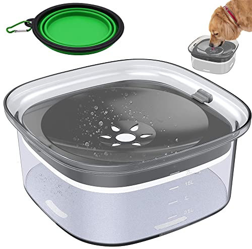 Bol d'eau pour Animaux de Compagnie 2L Anti-Goutte, Gamelle d'eau pour Chien de Anti-déversement, Bol d'eau à Boire Lent, gamelle Eau pour Chien et Chat