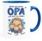 SpecialMe® Kaffee-Tasse Glück ist einen Papa Opa wie dich zu haben mit Namen und Figuren personalisiert Geschenk von Kindern Opa weiß-innen-royal standard