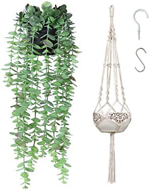 Hitopin Plantes en Pot Suspendues Artificiellement,Plante Artificielle Tombante,Plantes Suspendues Artificielles,Corde Suspendue en Pot,pour la Maison Jardin Intérieur Décoration Extérieure (Type 2)