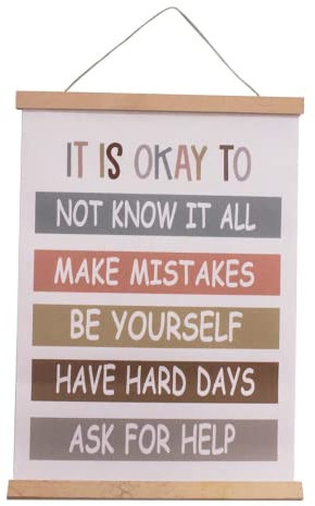 BUPOfromcn It is Okay – Boho Klassenzimmer Dekor Klassenzimmer Poster Klassenzimmer Zitate Be Yourself Spielzimmer Dekor Kind Kunst Lehrer Geschenk Poster Klassenzimmer Wandkunst Drucke 30,5 x 40,6 cm