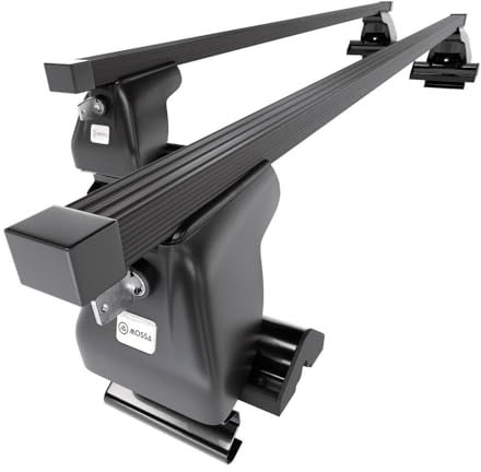 Mossa Barre portatutto in acciaio compatibili con Nissan Terrano R20 mk II SUV (1993-2002) nero - portapacchi auto - portabagagli barre da tetto - senza punti di fissaggio di serie