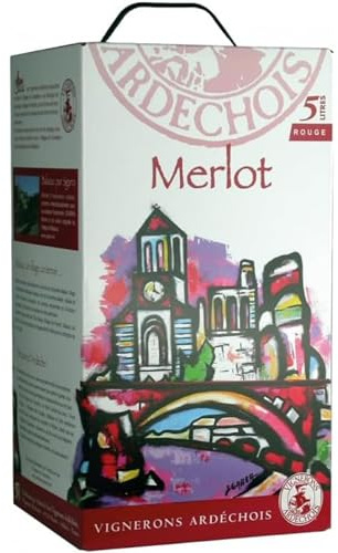 BIB Cubi Bag-in-Box Merlot - Rouge - 5L - Vignerons Ardechois
