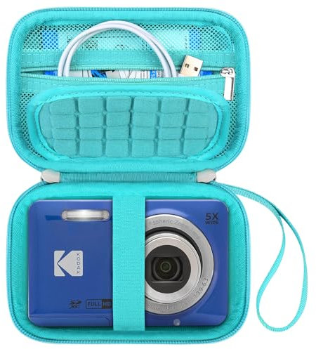 Canboc Carrying Case for Kodak PIXPRO FZ55/ FZ45/ FZ43/ FZ53 16MP Digital Camera, Video Vlogging Camera Bag, Zipper Mesh Pocket fit Cable, Green (Case Only)