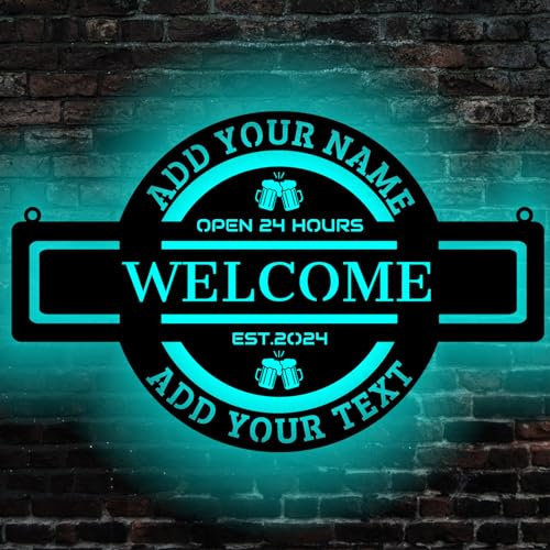LZXSXZ Personalisierte Home Bar Leuchtreklame, Custom LED-Kneipen-Neonschild-Wandleuchte, Neon-Barschild, LED-Lichtschilder für die Beschilderung von Heimbars und Unternehmen, Bar-LED-Lichtschild