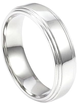 Herren Goldring 750 Echtgold, Männer 18K Gelbgold Schlichter Ehering mit Stufenkanten (Größe Anpassen)