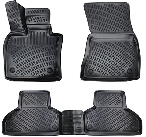 fussmattenprofi.com 3D Gummimatten Set für BMW X5 F15 Baujahr 2013-2018 | Extra Hoher Rand Allwetter Auto Fussmatten I TPE Geruchlos rutschfest Fußmatten Zubehör