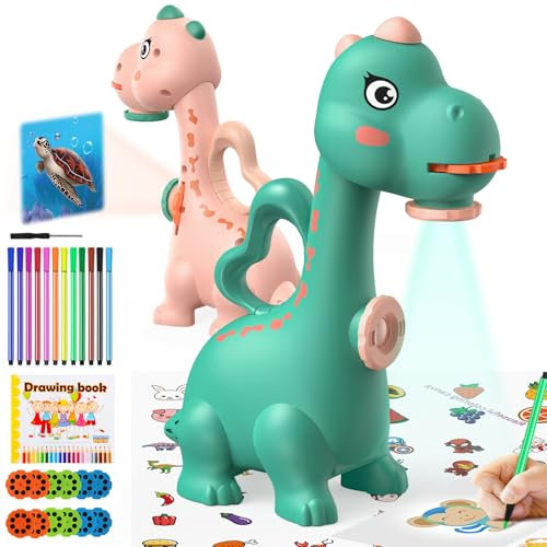 Proiettore da disegno per bambini, proiettore tracciare e disegnare toy, tavolo da disegno con 96 motivi colorati per ragazzi e ragazze, regalo verde