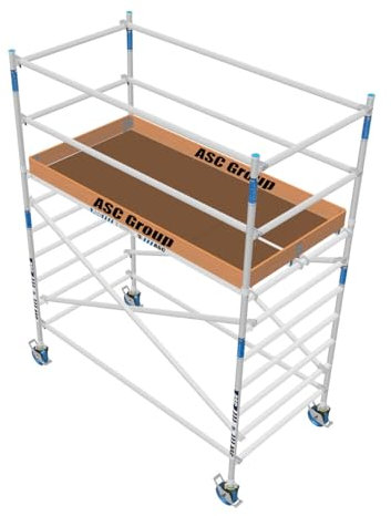 ASC Rollgerüst 135 Quick Lock, Arbeitshöhe 4,3 m 2.50 m Holz - Leitergerüst - fahrbares Gerüst - Alu Gerüst fahrbar - Gerüst Alu