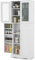 GOPLUS - Mueble de Cocina Con 4 Puertas y 14 Estantes, Aparador Comedor Con Gran Espacio de Almacenamiento, 60 x 31,5 x 161,5 cm, Blanco