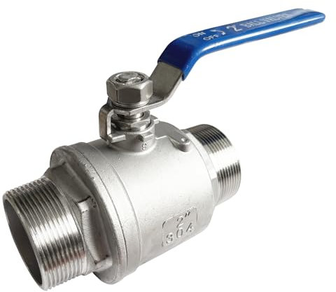 LOZOME WOG1000 Kugelhahn mit Außengewinde, 5,1 cm (2 Zoll), 304 Edelstahl, Vollanschluss, NPT-Gewinde, Kugelhähne